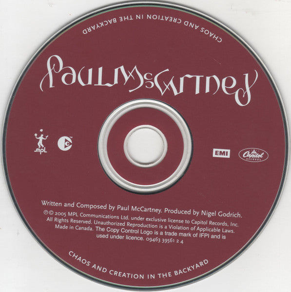 Paul McCartney : Chaos And Creation In The Backyard (CD, Album, Copy Prot.)