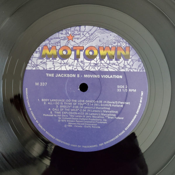The Jackson 5 : Moving Violation (LP, Album, RE)