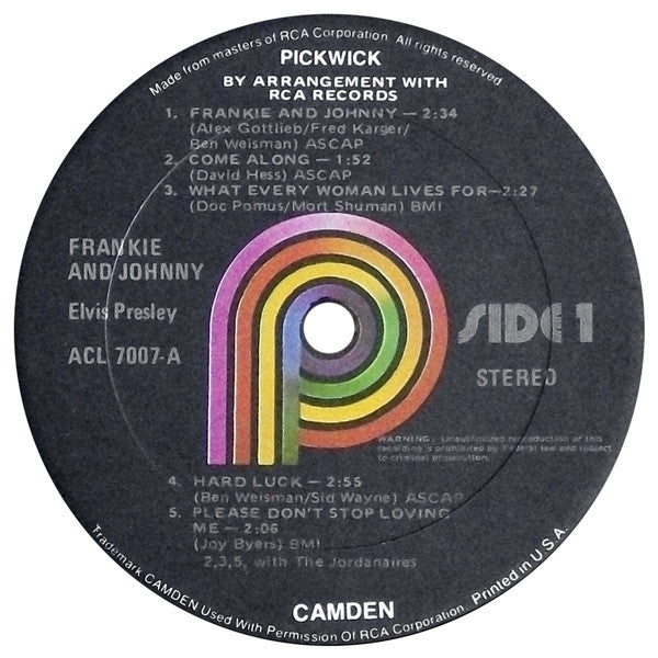 Elvis* : Frankie & Johnny (LP, Album, RE)