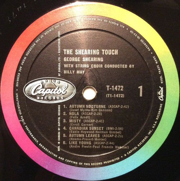 George Shearing : The Shearing Touch (LP, Album, Mono)