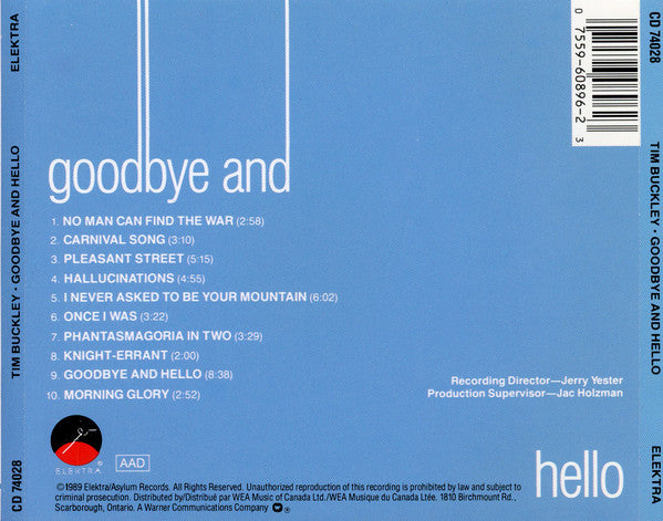 Tim Buckley : Goodbye And Hello (CD, Album, RE)