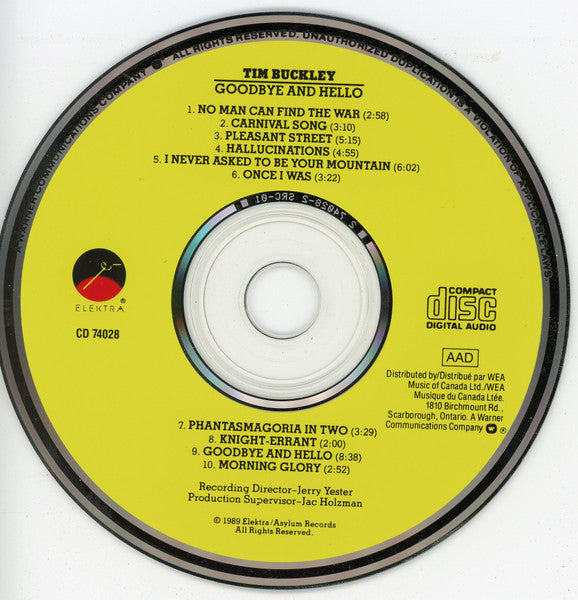 Tim Buckley : Goodbye And Hello (CD, Album, RE)