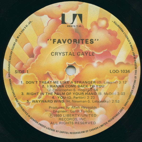 Crystal Gayle : Favorites (LP, Comp)