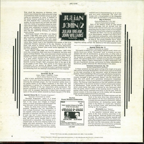 Julian Bream, John Williams (7) : Julian And John / 2 (LP, Album)