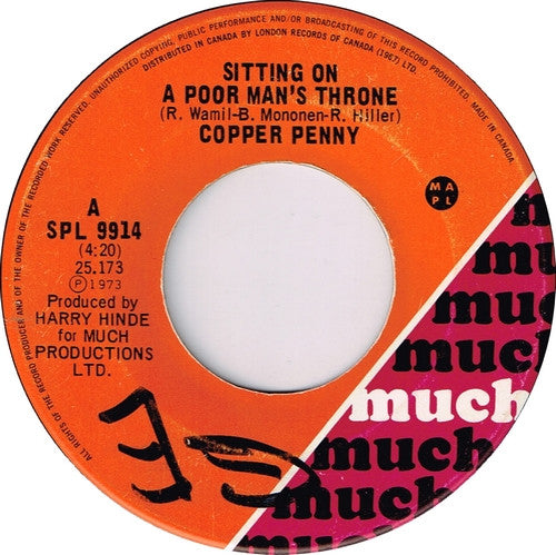 Copper Penny* : Sitting On A Poor Man's Throne (7", Single)