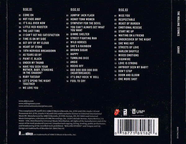 The Rolling Stones : Grrr! (3xCD, Comp, Dig)