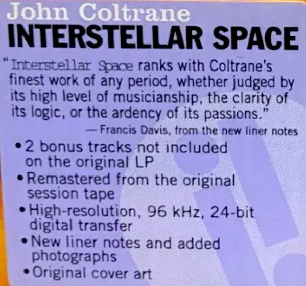 John Coltrane : Interstellar Space (CD, Album, RE, RM, Dig)