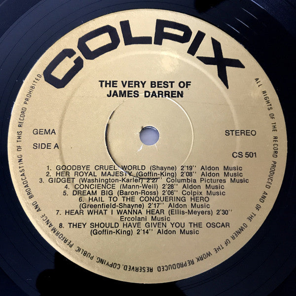 Jimmy Darren* : The Very Best Of Jimmy Darren (LP, Comp)
