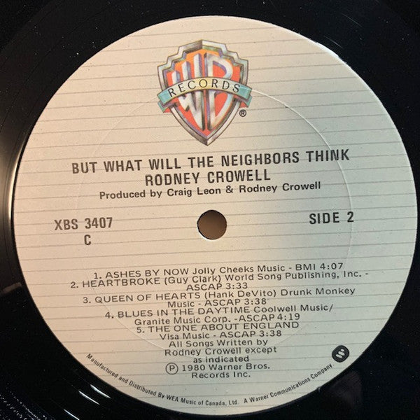 Rodney Crowell : But What Will The Neighbors Think (LP, Album)