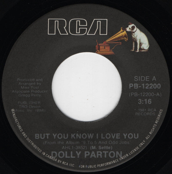 Dolly Parton : But You Know I Love You (7")