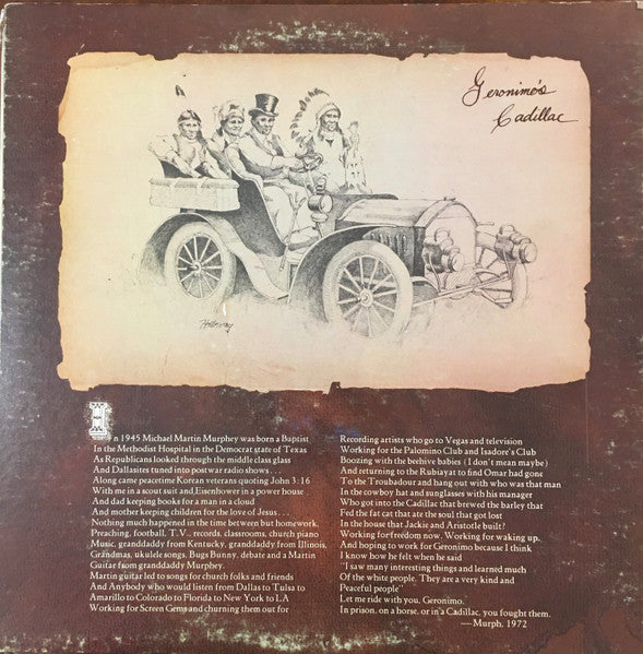 Michael Murphey* : Geronimo's Cadillac (LP, Album, Gat)