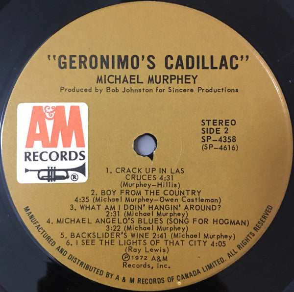 Michael Murphey* : Geronimo's Cadillac (LP, Album, Gat)