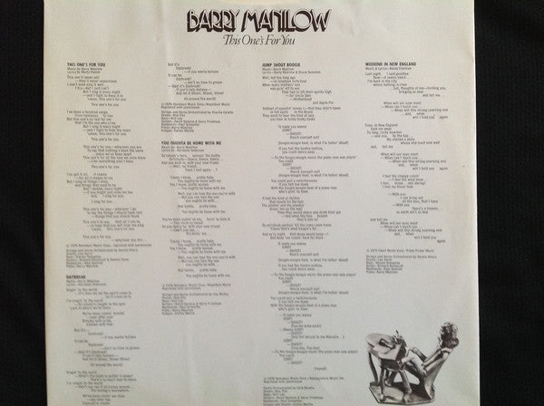 Barry Manilow : This One's For You (LP, Album)