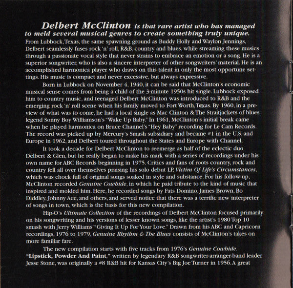 Delbert McClinton : Genuine Rhythm & The Blues (CD, Comp)