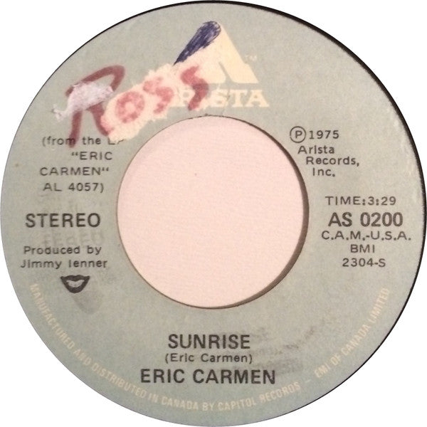 Eric Carmen : Sunrise / My Girl (7", Single)