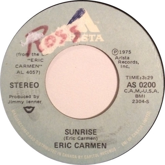 Eric Carmen : Sunrise / My Girl (7", Single)