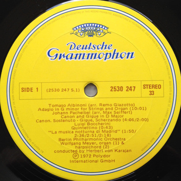 Albinoni*, Pachelbel*, Boccherini*, Respighi* - Berliner Philharmoniker, Herbert von Karajan : Adagio (LP)