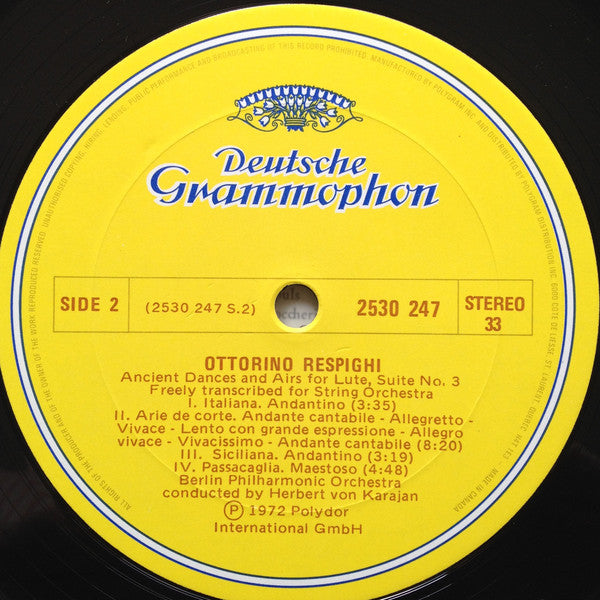 Albinoni*, Pachelbel*, Boccherini*, Respighi* - Berliner Philharmoniker, Herbert von Karajan : Adagio (LP)