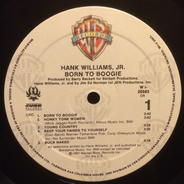 Hank Williams Jr. : Born To Boogie (LP, Album, Club)
