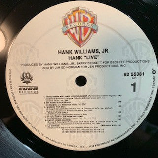 Hank Williams Jr. : Hank Live (LP, Album)