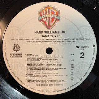 Hank Williams Jr. : Hank Live (LP, Album)