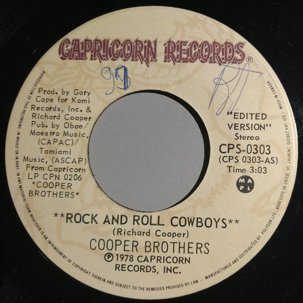 Cooper Brothers : Rock And Roll Cowboys (7", Single)