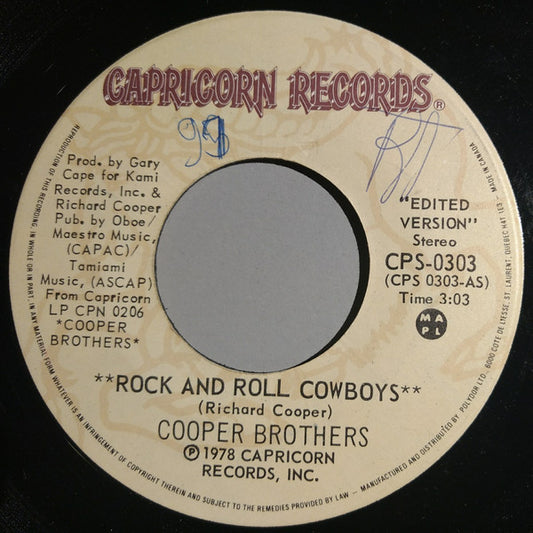 Cooper Brothers : Rock And Roll Cowboys (7", Single)