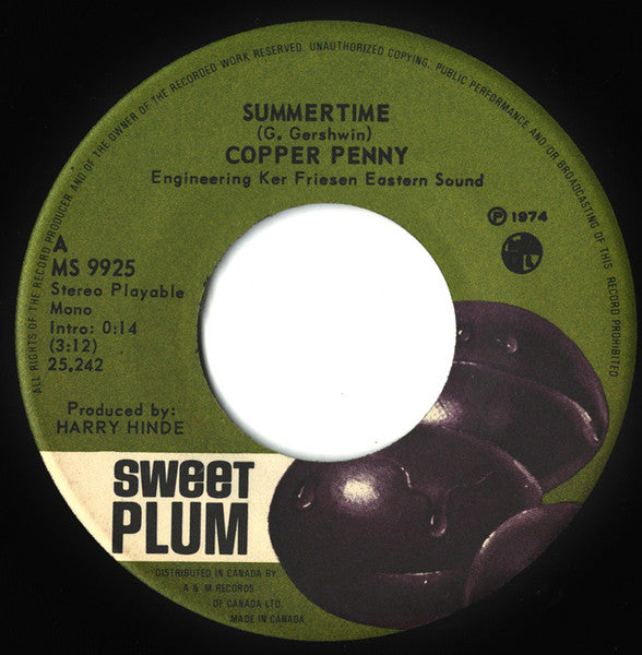 Copperpenny : Summertime (7", Single)