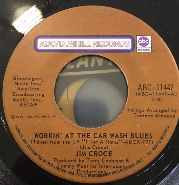 Jim Croce : Workin' At The Car Wash Blues / Thursday (7", Single)