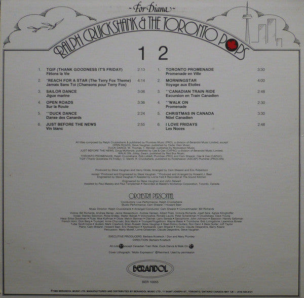 Ralph Cruickshank & The Toronto Pops : For Diana (LP, Album)