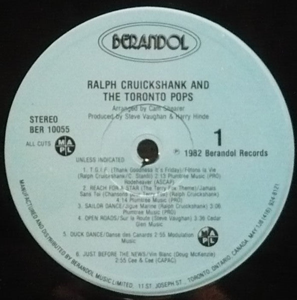 Ralph Cruickshank & The Toronto Pops : For Diana (LP, Album)