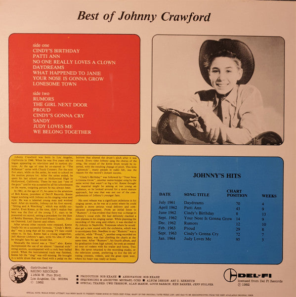 Johnny Crawford : The Best Of Johnny Crawford (LP, Comp)