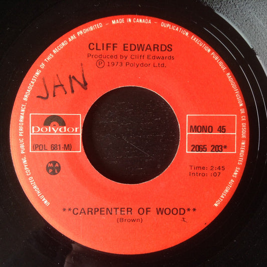 Cliff Edwards (2) : Carpenter Of Wood (7", Mono)