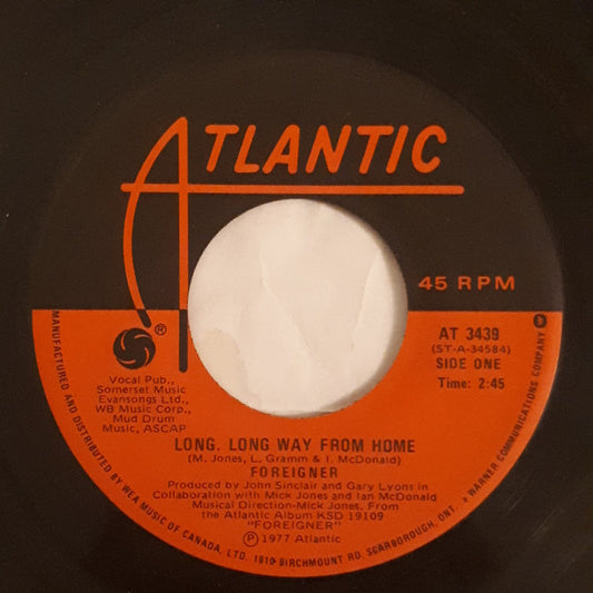 Foreigner : Long, Long Way From Home (7", Single)