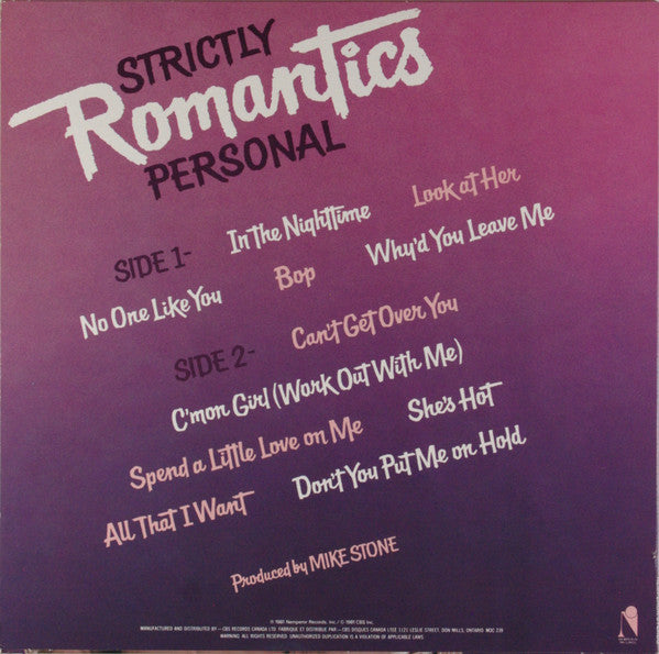 The Romantics : Strictly Personal (LP, Album)