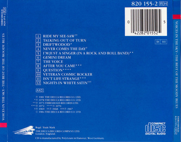 The Moody Blues : Voices In The Sky - The Best Of The Moody Blues (CD, Comp)