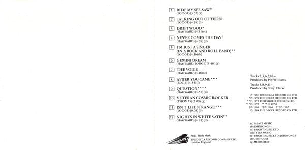 The Moody Blues : Voices In The Sky - The Best Of The Moody Blues (CD, Comp)