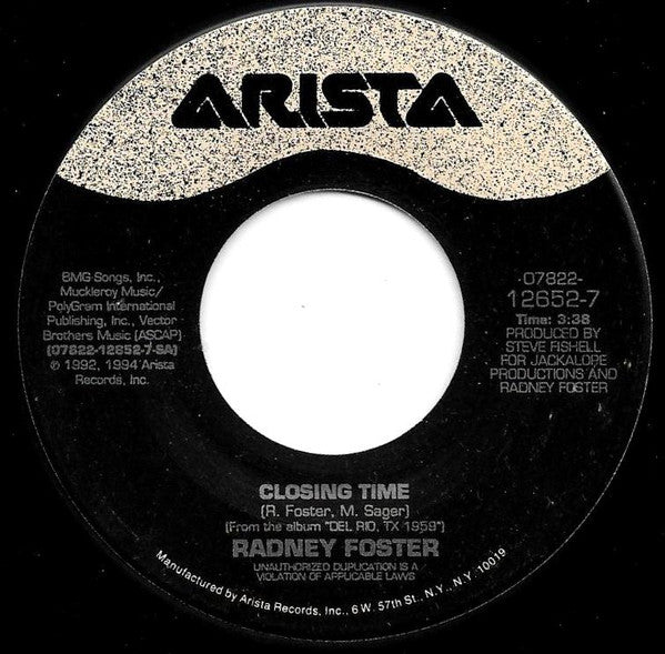 Radney Foster : Closing Time (7", Single)