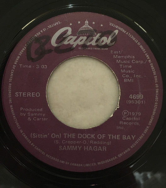 Sammy Hagar : (Sittin' On) The Dock Of The Bay (7", Single)