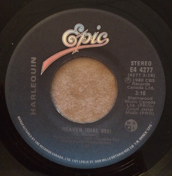 Harlequin (3) : Can't Hold Back (7", Single)