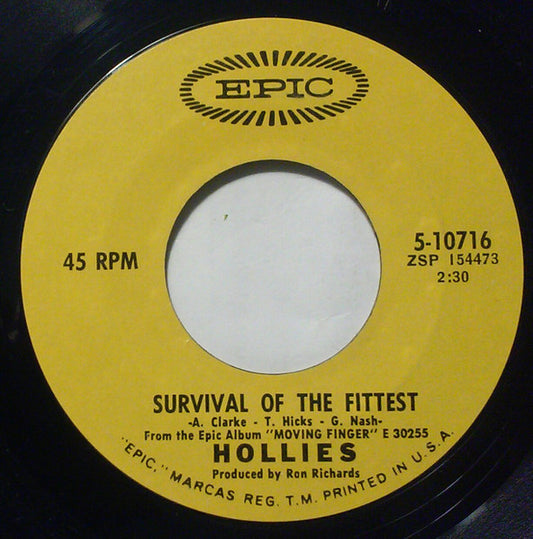 The Hollies : Survival Of The Fittest (7", Single, Mono)