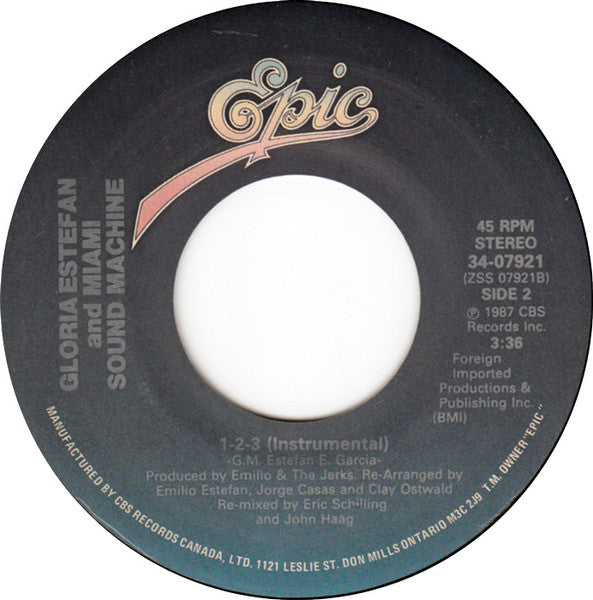 Gloria Estefan And Miami Sound Machine* : 1-2-3 (7", Single)