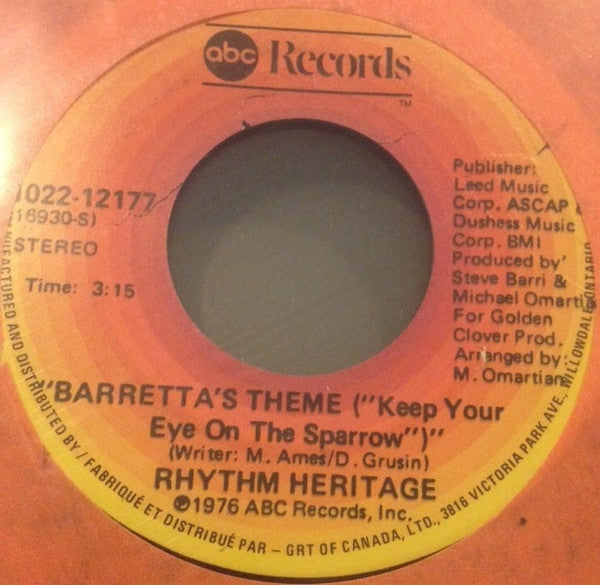 Rhythm Heritage : Barretta's Theme (Keep Your Eye On The Sparrow) / My Cherie Amour (7")