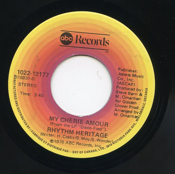 Rhythm Heritage : Barretta's Theme (Keep Your Eye On The Sparrow) / My Cherie Amour (7")