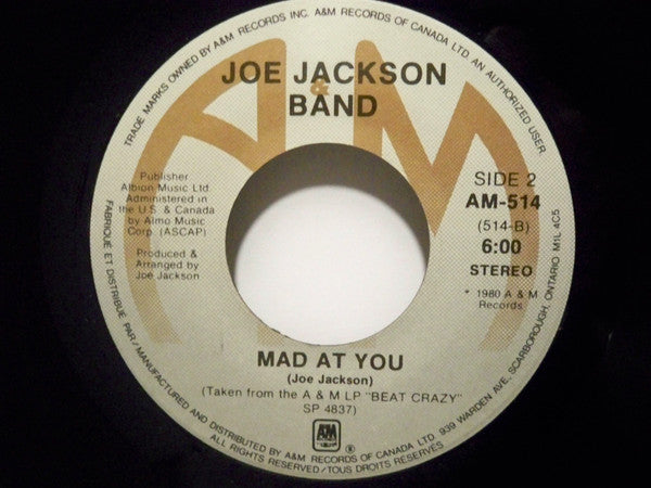 Joe Jackson Band : One To One (7", Single)