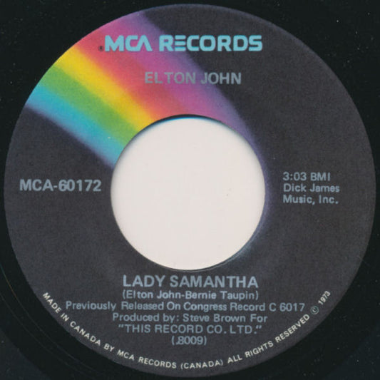Elton John : Lady Samantha / It's Me That You Need  (7", Single, RE)