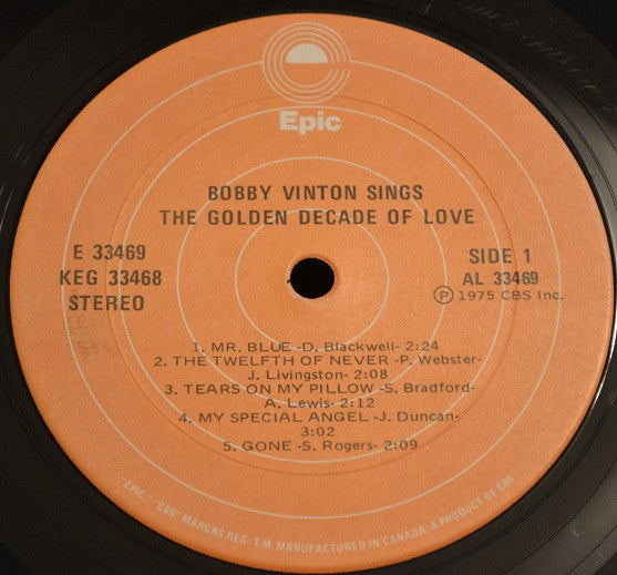 Bobby Vinton : Bobby Vinton Sings The Golden Decade Of Love (2xLP, Comp)
