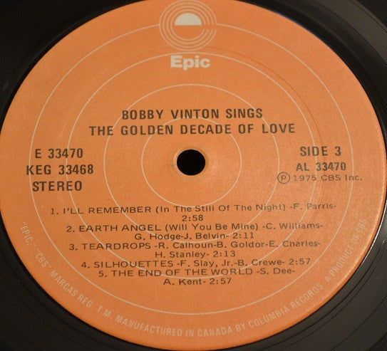 Bobby Vinton : Bobby Vinton Sings The Golden Decade Of Love (2xLP, Comp)