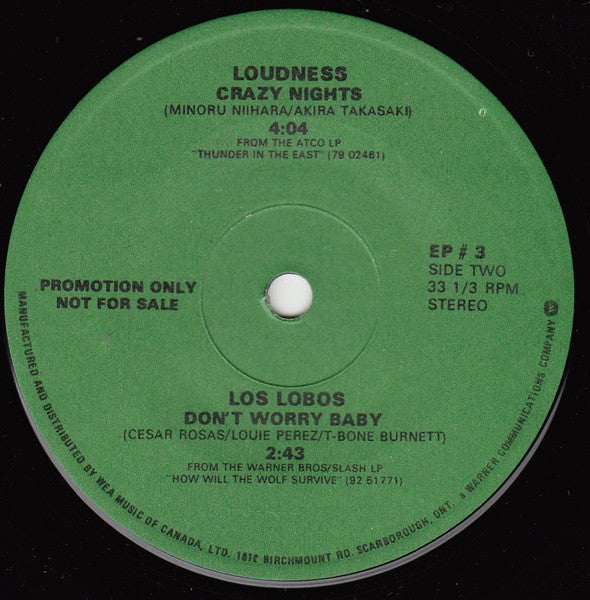 John Parr / Elliot Easton / Loudness (5) / Los Lobos : Naughty Naughty / (Wearing Down) Like A Wheel / Crazy Nights / Don’t Worry Baby  (7", EP, Promo)