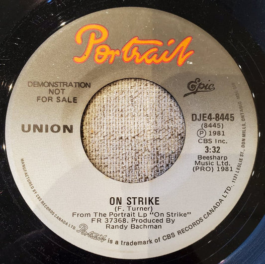 Union (17) : On Strike (7", Single, Promo)